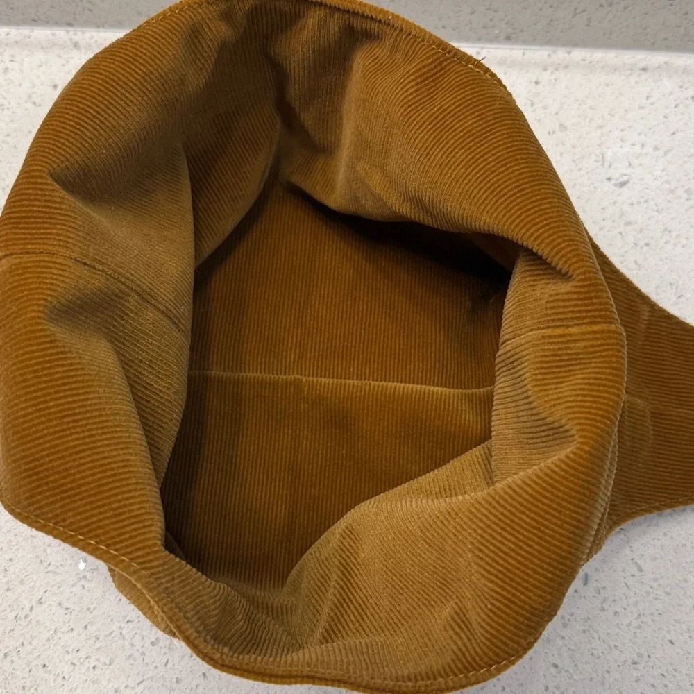 Merit Signature Cosmetic Bag Women's Brown Corduroy Tie Top Pouch Casual Boho